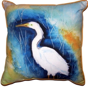 Great Egret Left Small Indoor/Outdoor Pillow 12X12