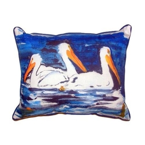 Three Pelicans Small Indoor/Outdoor Pillow 11X14