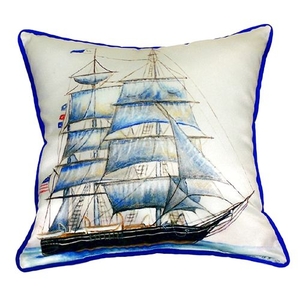 Whaling Ship Small Indoor/Outdoor Pillow 12X12