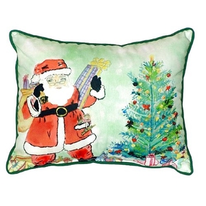 Santa & Tree Small Indoor/Outdoor Pillow 11X14