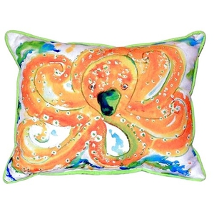 Orange Octopus Extra Large Zippered Pillow 20X24