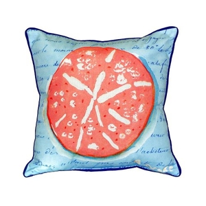 Coral Sand Dollar Blue Extra Large Zippered Pillow 22X22