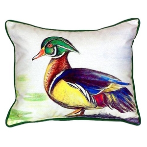 Male Wood Duck Script Extra Large Zippered Pillow 20X24