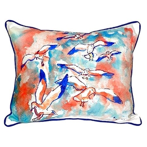 Gulls Flocking Extra Large Zippered Pillow 20X24