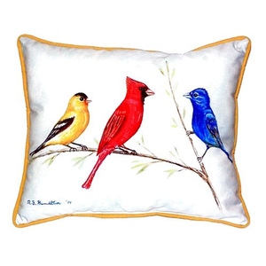 Three Birds Extra Large Zippered Pillow 20X24