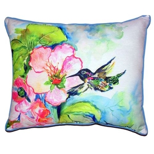 Hummingbird & Hibiscus Extra Large Zippered Pillow 20X24