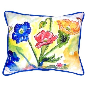 Bugs & Poppies Extra Large Zippered Pillow 20X24