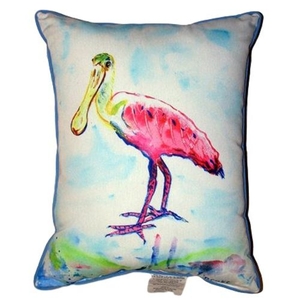 Betsy'S Pink Spoonbill Extra Large Zippered Pillow 20X24