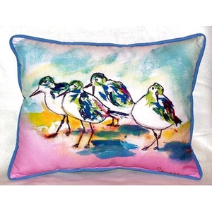 Pink Sanderlings Extra Large Zippered Pillow 20X24