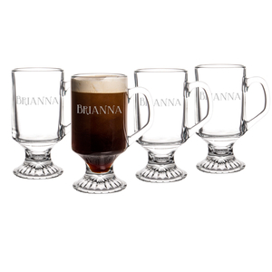 Personalized 10 Oz. Irish Glass Coffee Mugs