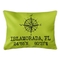 Custom Compass Rose Coordinates Lumbar Pillow - Lime