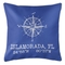 Custom Compass Rose Coordinates Pillow - Blue