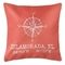 Custom Compass Rose Coordinates Pillow - Coral