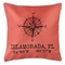 Custom Compass Rose Coordinates Pillow - Coral