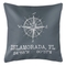 Custom Compass Rose Coordinates Pillow - Gray