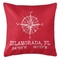 Custom Compass Rose Coordinates Pillow - Red
