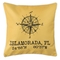 Custom Compass Rose Coordinates Pillow - Yellow