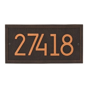 Rectangle Modern Personalized Wall Plaque, Aged Bronze