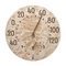 Sumac 14" Indoor Outdoor Wall Clock & Thermometer, Weathered Limestone