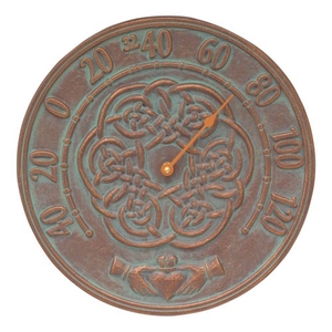 Celtic Knot Outdoor Thermometer, Copper Verdigris