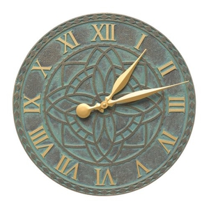 Artisan 16" Indoor Outdoor Wall Clock , Bronze Verdigris
