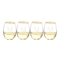 Personalized 19.25 Oz. Gold Rim Stemless Wine Glasses (Set Of 4)