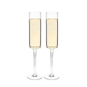 Personalized Best Day Ever 8 Oz. Contemporary Champagne Flutes