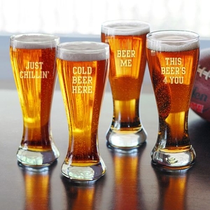 20 Oz. Cold Beer Here Pilsners (Set Of 4)