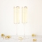 Mr. & Mr. 8 Oz. Gatsby Gold Rim Contemporary Champagne Flutes