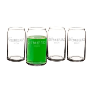 St. Patrick'S Day Shenanigans 16 Oz. Beer Can Glasses (Set Of 4)