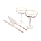 Personalized Gold Coupe Flutes & Cake Serving Set