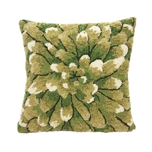 Liora Manne Frontporch Mum Indoor/Outdoor Pillow Green 18" Square