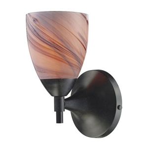 Celina 1 Light Sconce In Dark Rust And Creme Glass