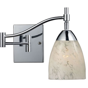 Celina 1 Light Swingarm Wall Sconce In Polished Chrome And Snow White