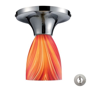 Celina 1 Light Semi Flush In Polished Chrome And Multi Glass - Includes Recessed Lighting Kit