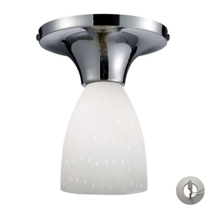 Celina 1 Light Semi Flush In Polished Chrome And Simple White - Includes Recessed Lighting Kit