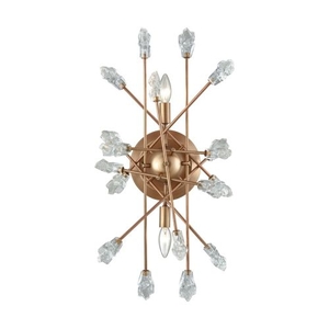 Serendipity 2 Light Sconce In Matte Gold With Clear Bubble Glass