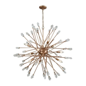 Serendipity 9 Light Chandelier In Matte Gold With Clear Bubble Glass
