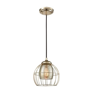 Yardley 1 Light Pendant In Polished Gold With Mercury Glass
