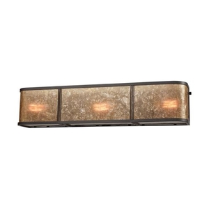Barringer 3 Light Vanity In Oil Rubbed Bronze With Tan Mica