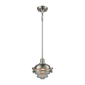 Riley 1 Light Pendant In Satin Nickel With Clear Glass