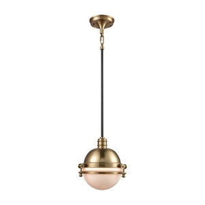 Riley 1 Light Pendant In Satin Brass And Oil Rubbed Bronze