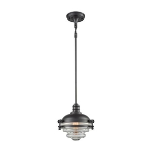 Riley 1 Light Pendant In Oil Rubbed Bronze With Clear Glass