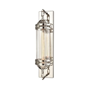 Gramercy 1 Light Wall Sconce In Polished Nickel With Clear Glass