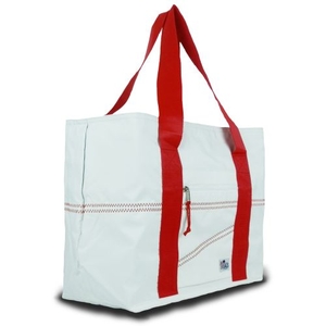 Newport Large Tote - White And Red