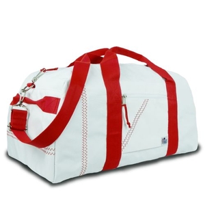 Newport Large Square Duffel - White And Red