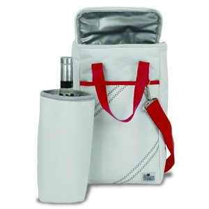 Newport Insulated 2-Bottle Wine Tote - White And Red