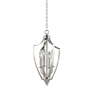 Foyer Collection 4 Light Pendant In Brushed Nickel