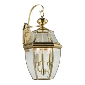 Ashford 3 Light Exterior Coach Lantern In Antique Brass