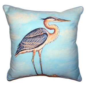 Blue Heron On Stump Large Indoor Outdoor Pillow